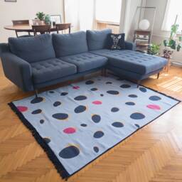 Candy Factory Recycled Cotton Kilim Rug Colorful Eco-Friendly Woven Rug - thumbnail 3