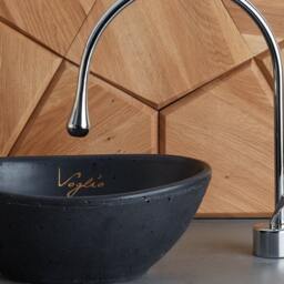 V_74 Black Concrete Vanity Top Vessel Sink - Bathroom Cabinet Top Sink Handmade Artisan Product - thumbnail 2