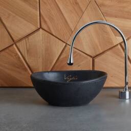 V_74 Black Concrete Vanity Top Vessel Sink - Bathroom Cabinet Top Sink Handmade Artisan Product - thumbnail 3