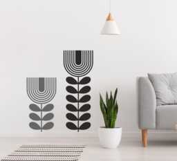 Large Boho Flower Wall Decals Living Room Decor