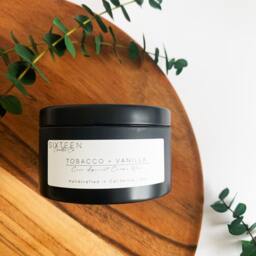 Tobacco + Vanilla Scented Candle Coconut Apricot Creme Wax, 5Oz Tin