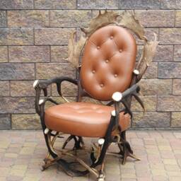 Real Antler Armchair With Fallow Antlers - thumbnail 4