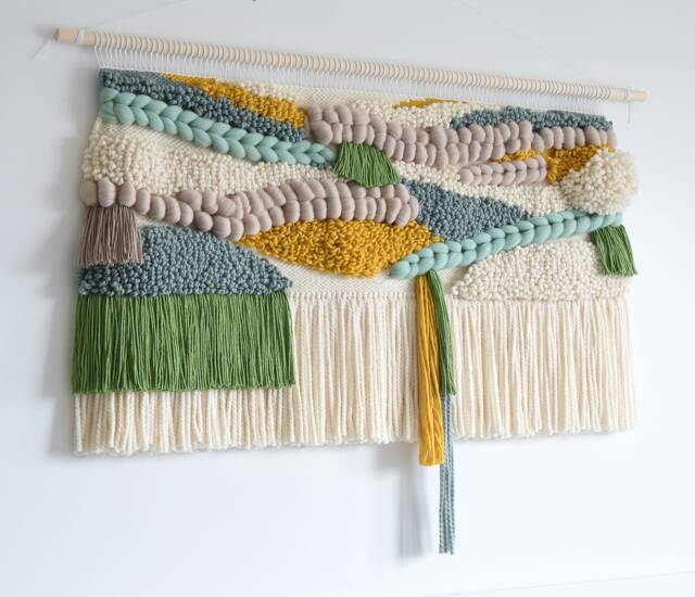 Large Wool Tapestry Wall Hanging Handcrafted Elegant Home Decor - image 1