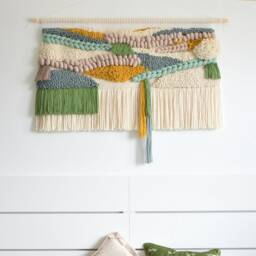Large Wool Tapestry Wall Hanging Handcrafted Elegant Home Decor - thumbnail 3