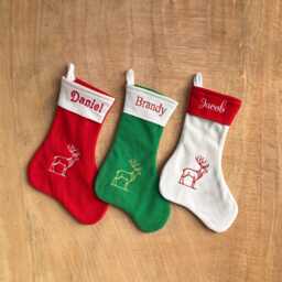 Personalized Family Christmas Stocking, Embroidered Custom Name Holiday Gifts - thumbnail 4