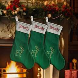 Personalized Family Christmas Stocking, Embroidered Custom Name Holiday Gifts - thumbnail 3