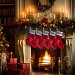 Personalized Family Christmas Stocking, Embroidered Custom Name Holiday Gifts - thumbnail 2