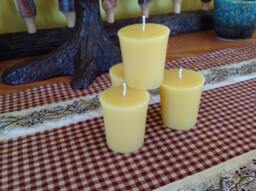 4 Beeswax Votive Candles 100 Percent Pure Natural Votives - thumbnail 1