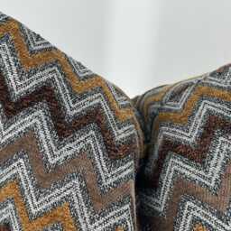Textured Chenille Chevron Pillow Cover, Brown Orange Zig Zag, Fall Decor - thumbnail 4