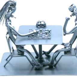 Personalized Chess Player Gift - Nuts & Bolts Metal Sculpture - thumbnail 3