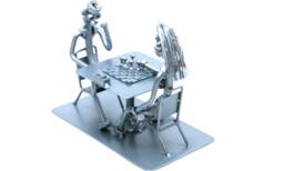 Personalized Chess Player Gift - Nuts & Bolts Metal Sculpture - thumbnail 1