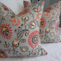 Floral Print Pillow Cover Cotton Toss Pillow, Spring/Summer Decor - thumbnail 2