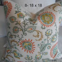 Floral Print Pillow Cover Cotton Toss Pillow, Spring/Summer Decor - thumbnail 1