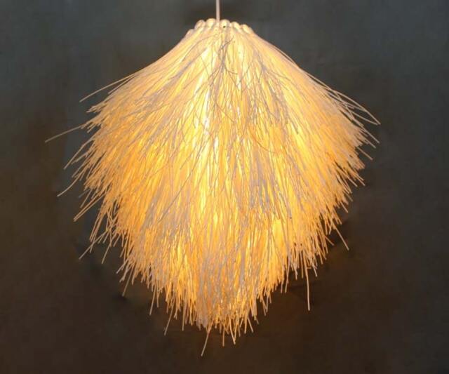 Handwoven Rattan Pendant Light, Ceiling Lights, Shaggy Lamp, Like Long Hair Hanging Lamps - image 1
