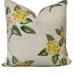 Schumacher Casablanca Floral Indoor/Outdoor Pale Yellow Double Sided Cushion Covers Pillow - thumbnail 2