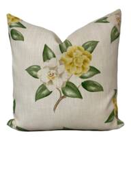 Schumacher Casablanca Floral Indoor/Outdoor Pale Yellow Double Sided Cushion Covers Pillow - thumbnail 1