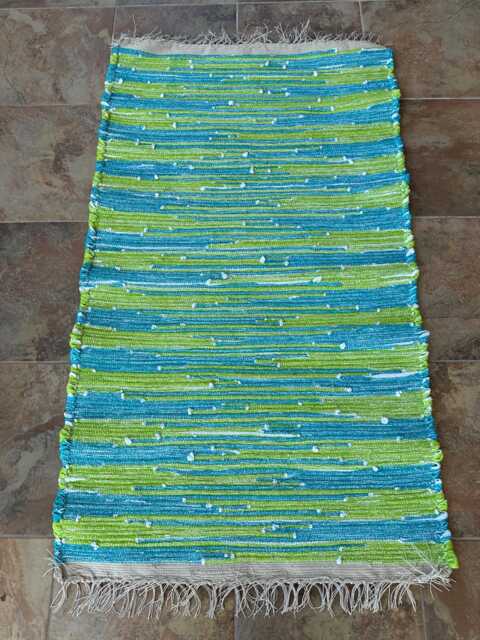 "Teal Blue & Lime Green, 44 1/2"" L X 26" - image 1