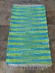 "Teal Blue & Lime Green, 44 1/2"" L X 26" - thumbnail 1