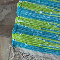 "Teal Blue & Lime Green, 44 1/2"" L X 26" - thumbnail 2