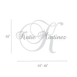 Custom Name Nursery Wall Decal Monogram Initial, Personalized Colors - thumbnail 4