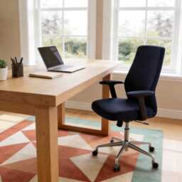 Chunky Solid Wood Desk, Thick Wooden Office Desk Uk, Handmade Home Statement Custom Size - thumbnail 3