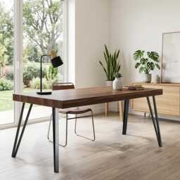 Chunky Solid Wood Desk, Thick Wooden Office Desk Uk, Handmade Home Statement Custom Size