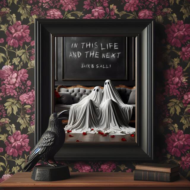 Personalised in This Life & The Next Ghost Print - Gothic Wedding Or Engagement Gift, Anniversary Present, Emo/Alternative Art - image 1