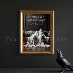 Personalised in This Life & The Next Ghost Print - Gothic Wedding Or Engagement Gift, Anniversary Present, Emo/Alternative Art - thumbnail 2