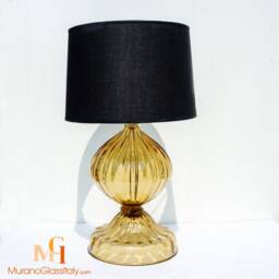 Handmade Murano Glass Table Lamp - Venetian Amber Centerpiece