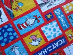 Dr Seuss Twin Bed Quilt, Bedding, The Cat in The Hat Toddler Made To Order - thumbnail 1