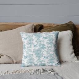 Outdoor Pillows - Weatherproof Garden Cushions Chinoiserie Tiger Jungle Aqua Turquoise Toile Decorative Waterproof Home - thumbnail 3