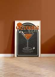 October Tipple - Cocktail Print, Poster, Kitchen Wall Art, Pumpkin Spice, Fall, Autumn Decor, Birthday Gift 5x7/8x10/A4/A5/A3/A2 - thumbnail 1