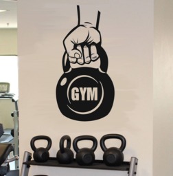 Kettlebell Gym Wall Decal Fitness Motivation, Garage Decor Se099 - thumbnail 1