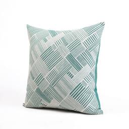 Aqua Green Throw Pillow Cover, Geometrical Print, Cotton Pillow, Sizes Available - thumbnail 2