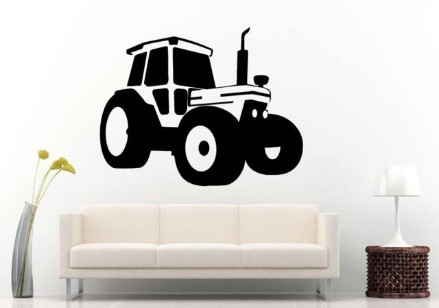Tractor Trailer Big Tires Farm Vehicle Work Boys Room Kids Children Toddler Wall Decal Vinyl Sticker Mural Decor L1093 - image 1