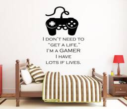 Gamer Wall Decal Video Game Controller, Gaming Room Decor Vg016 - thumbnail 1