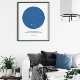 star Map By Date & Location, Over The Bed Wall Decor, Mothers Day Gifts For Grandma From Granddaughter - Digital Print - thumbnail 4