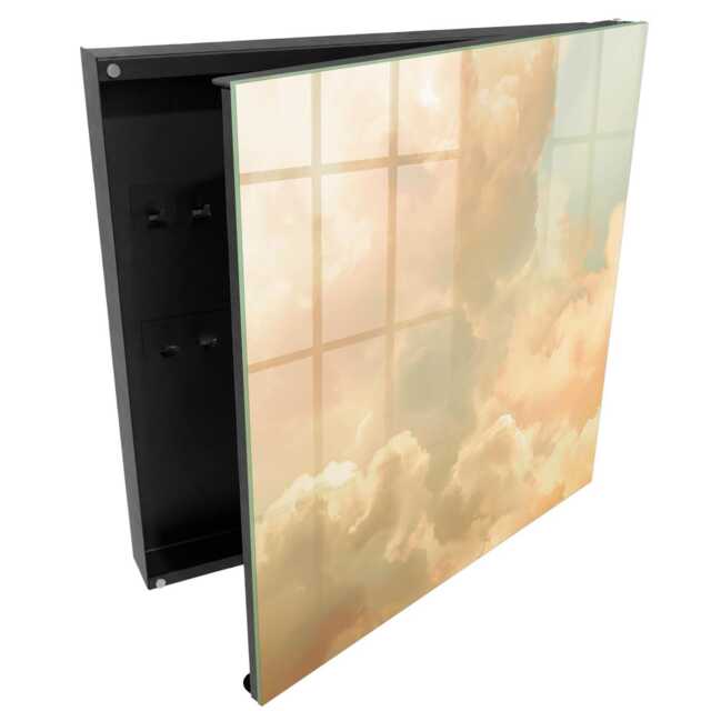 Pastel Clouds Wall Mounted Key Cabinet, Beige Box For Wall, Painterly Nature, Lovers Of Peace & Relaxation - image 1