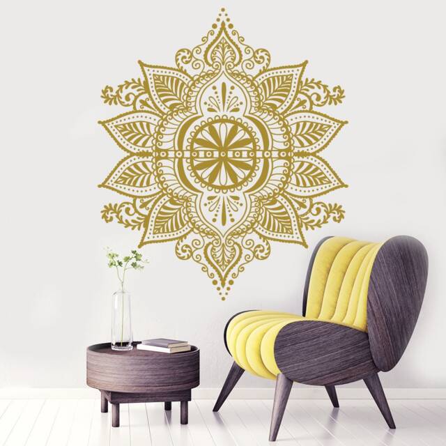 Bohemian Mandala Wall Decal, Indian Decor, Yoga Studio Art Ar397 - image 1