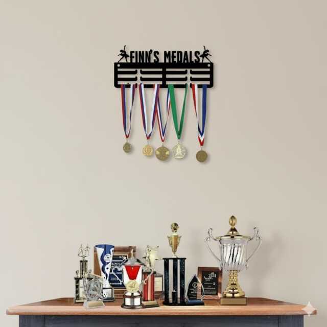Custom Ballerina Medal Holder Wall Art, Personalized Ballet Dancer Name Hanger, Display Awards Sign, Gifts - image 1