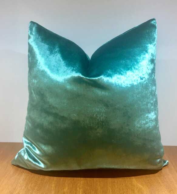 Luxury Turquoise Velvet Pillow Cover Handmade Cushion Case - image 1