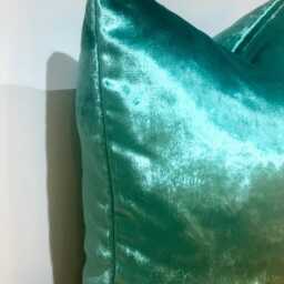 Luxury Turquoise Velvet Pillow Cover Handmade Cushion Case - thumbnail 2
