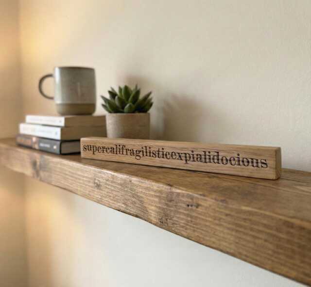 Supercalifragilisticexpialidocious Wooden Shelf Sitter, Handmade Nursery Decor - image 1