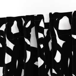 Modern Curtain Panel - Abstract Geometric Bold Black & White Graphic Custom Freestyle By Domesticate - thumbnail 3