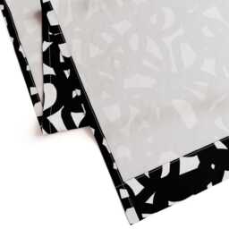 Modern Curtain Panel - Abstract Geometric Bold Black & White Graphic Custom Freestyle By Domesticate - thumbnail 4