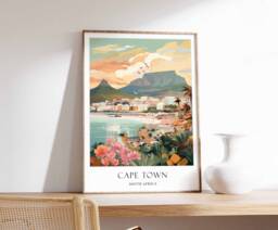 Cape Town Poster, South Africa African Travel Print, Art, Decor - thumbnail 1