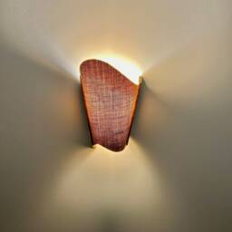 Japandi Wall Sconce , Oak & Rattan Lamp. Plug-In Option. Usa Duties Paid - thumbnail 2