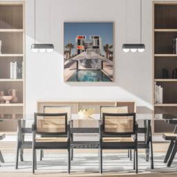 Bauhaus Hotel Architecture Dubai Poster, Design Art, Palm Trees Print, Modern D??cor, Middle East Style Art - thumbnail 3