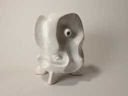 Hand-Sculpted Ceramic Odin Statue Abstract Viking Decor