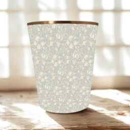 William Morris Golden Lily Pool Waste Paper Bin - Handmade Fabric Basket For Bedroom, Study Or Home Office - thumbnail 3
